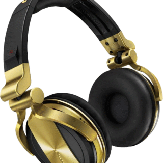 Black and gold wireless  headphones